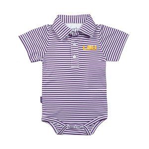 LSU Tigers Striped Polo Bodysuit for Infant